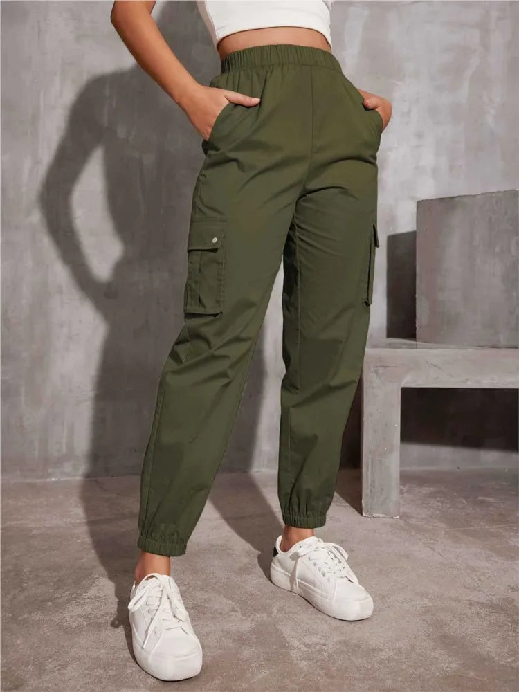 Lässige Y2K-Cargohose – High Waist, Wide Leg & Utility Style